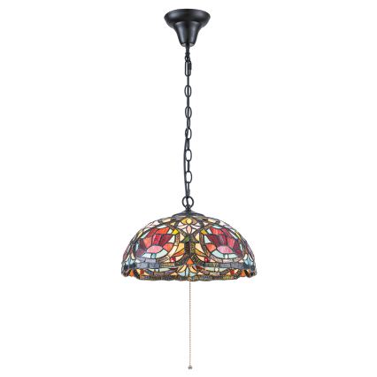 Quoizel - Lestenec na verigi Tiffany LARISSA 3xE27/60W/230V premer 38,5 cm