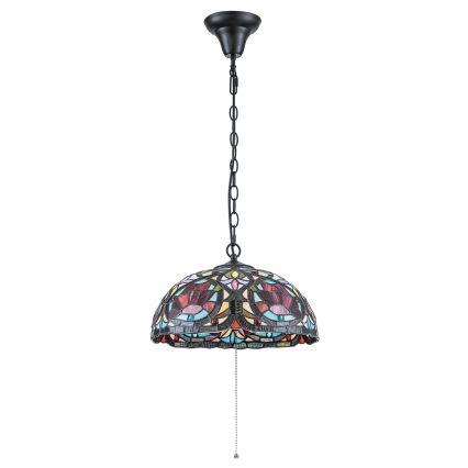 Quoizel - Lestenec na verigi Tiffany LARISSA 3xE27/60W/230V premer 38,5 cm