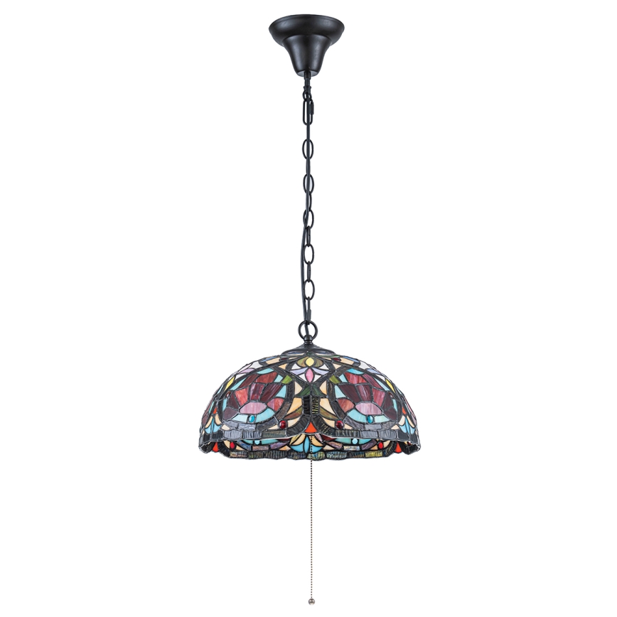 Quoizel - Lestenec na verigi Tiffany LARISSA 3xE27/60W/230V premer 38,5 cm