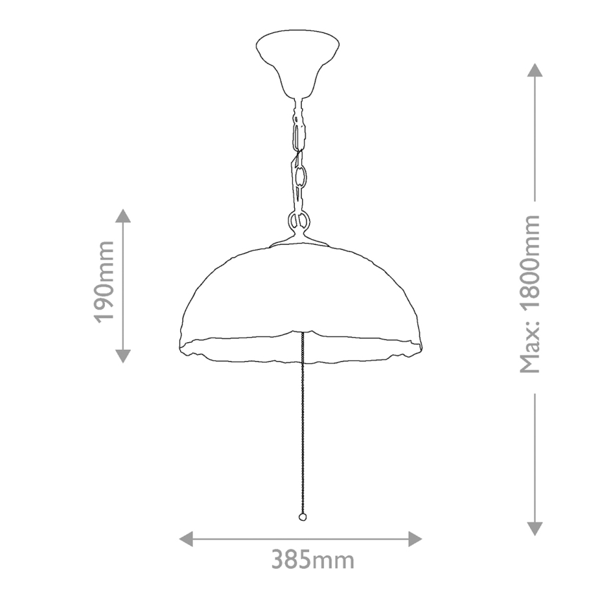 Quoizel - Lestenec na verigi Tiffany LARISSA 3xE27/60W/230V premer 38,5 cm