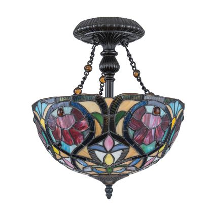 Quoizel - Pritrjen Tiffany lestenec LARISSA, 2x E27/60W/230V, premer 35 cm
