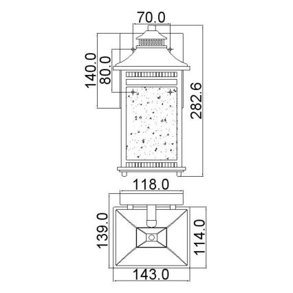 Quoizel - Zunanja stenska svetilka LIVINGSTON 1xE27/60W/230V IP44