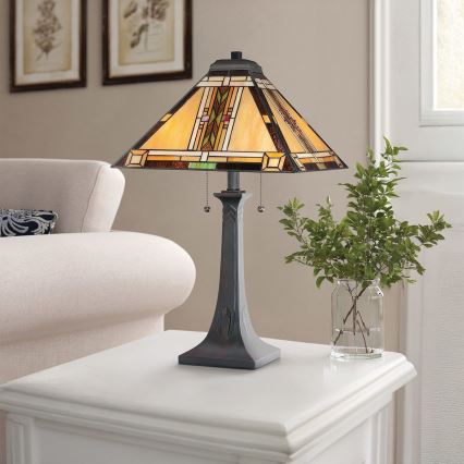 Quoizel - Namizna Tiffany svetilka NAVAJO 2xE27/60W/230V