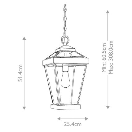 Quoizel - Zunanji lestenec na verigi RAVINE 1xE27/60W/230V IP23 rjava