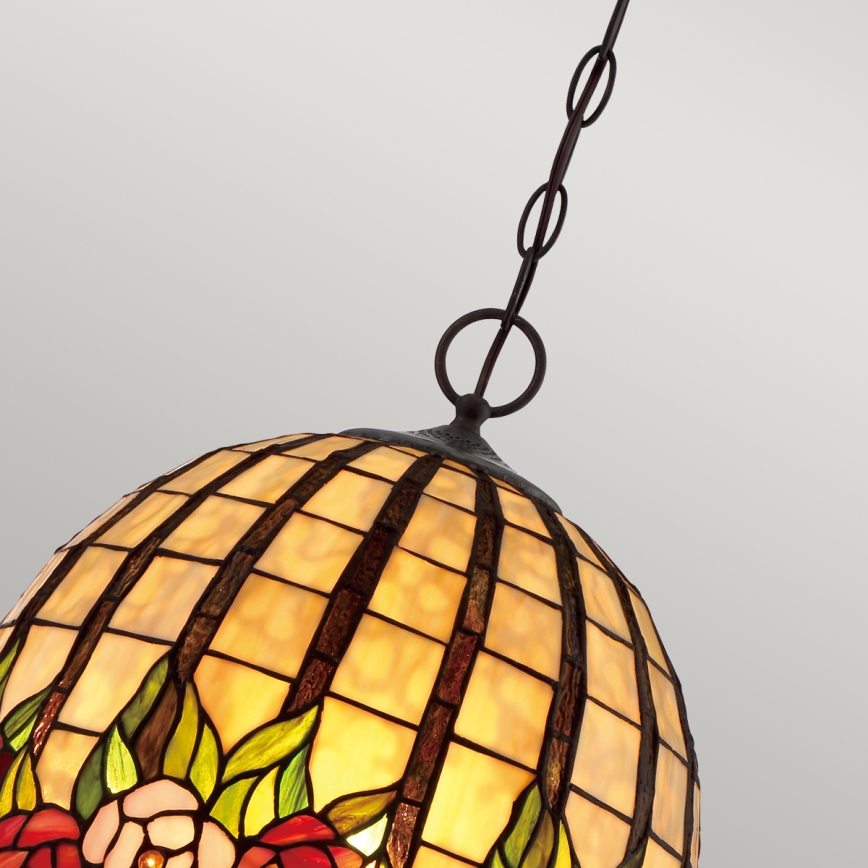 Quoizel - Lestenec na verigi Tiffany ROSECLIFFE 3xE27/100W/230V