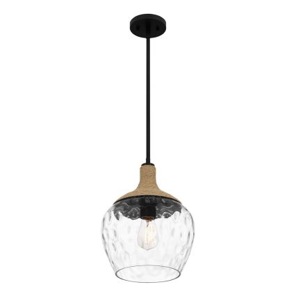 Quoizel - Lestenec na drogu ROYER 1xE27/60W/230V pr. 30,2 cm prozorna/črna/bež