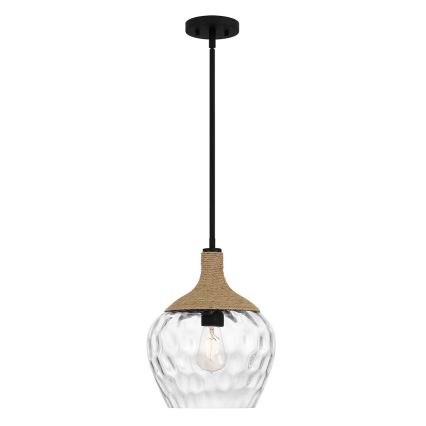 Quoizel - Lestenec na drogu ROYER 1xE27/60W/230V pr. 30,2 cm prozorna/črna/bež