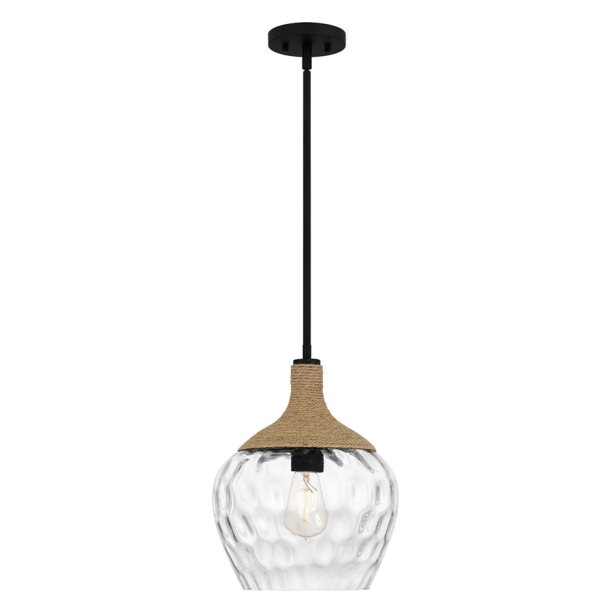 Quoizel - Lestenec na drogu ROYER 1xE27/60W/230V pr. 30,2 cm prozorna/črna/bež