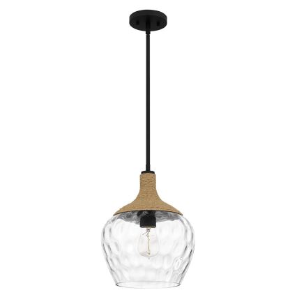 Quoizel - Lestenec na drogu ROYER 1xE27/60W/230V pr. 30,2 cm prozorna/črna/bež