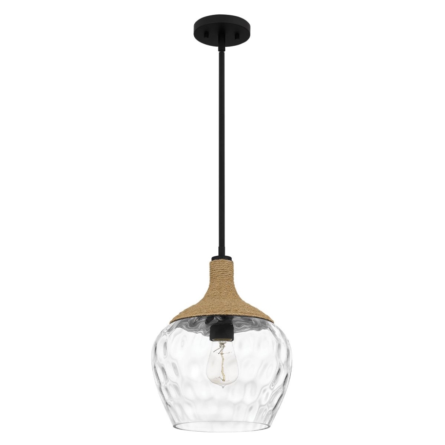 Quoizel - Lestenec na drogu ROYER 1xE27/60W/230V pr. 30,2 cm prozorna/črna/bež