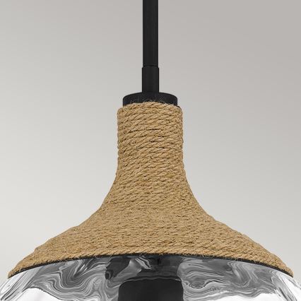 Quoizel - Lestenec na drogu ROYER 1xE27/60W/230V pr. 30,2 cm prozorna/črna/bež