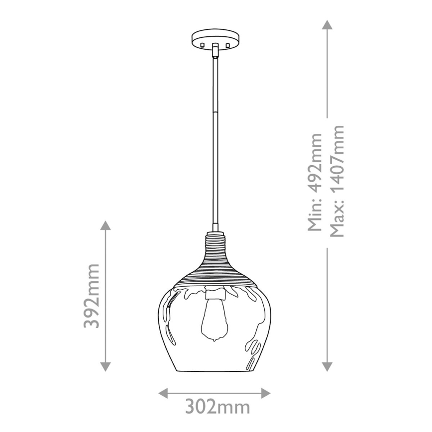Quoizel - Lestenec na drogu ROYER 1xE27/60W/230V pr. 30,2 cm prozorna/črna/bež