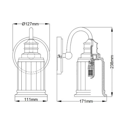 Quoizel - LED Kopalniška stenska svetilka SWELL 1xG9/3W/230V IP44