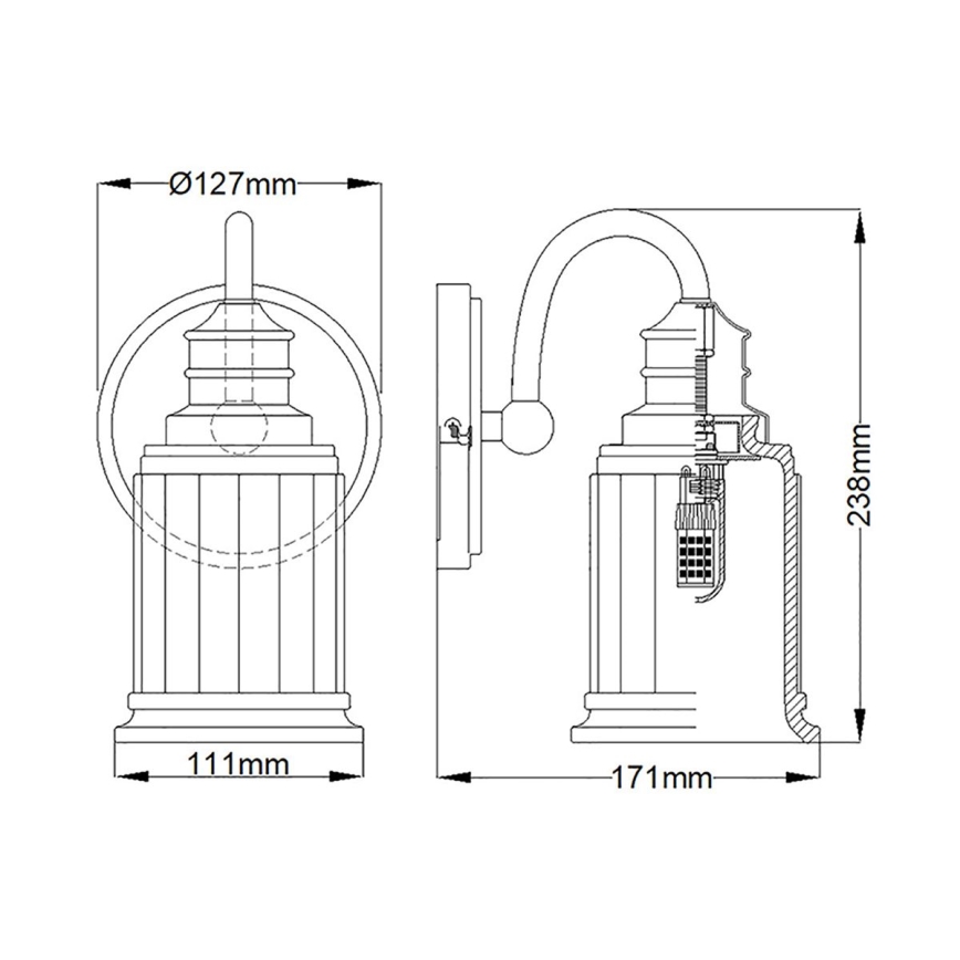 Quoizel - LED Kopalniška stenska svetilka SWELL 1xG9/3W/230V IP44