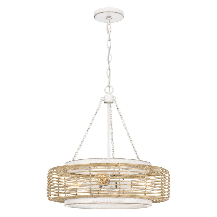 Quoizel - Lestenec na verigi WAYLON 4xE27/60W/230V premer 50,4 cm rjav/bel