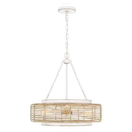 Quoizel - Lestenec na verigi WAYLON 4xE27/60W/230V premer 50,4 cm rjav/bel
