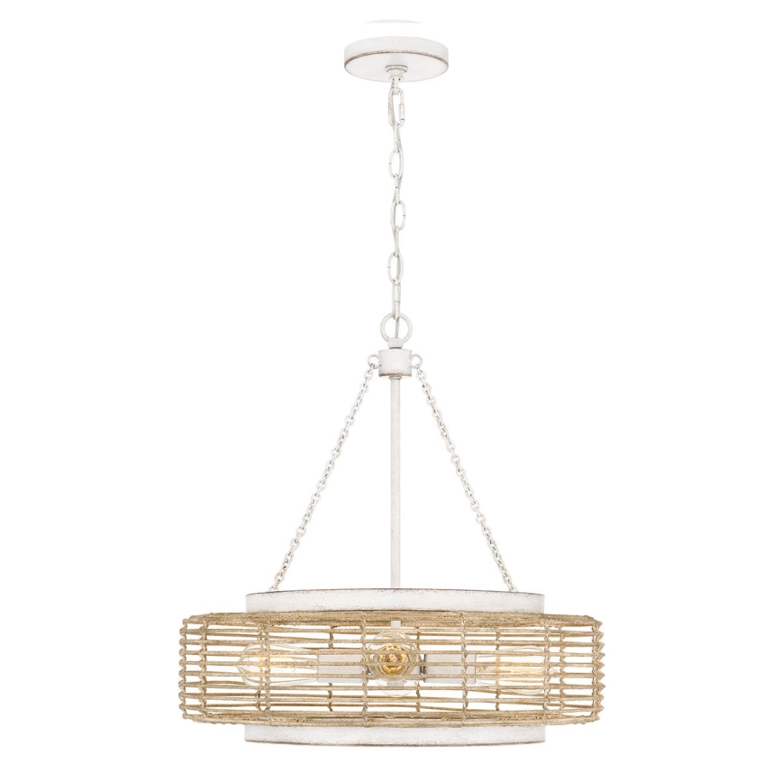 Quoizel - Lestenec na verigi WAYLON 4xE27/60W/230V premer 50,4 cm rjav/bel