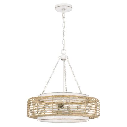 Quoizel - Lestenec na verigi WAYLON 4xE27/60W/230V premer 50,4 cm rjav/bel