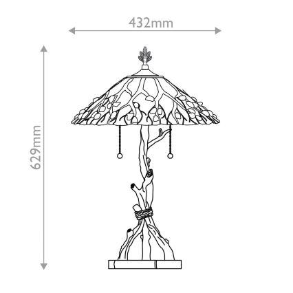 Quoizel - Namizna svetilka Tiffany WHISPERING 2xE27/60W/230V