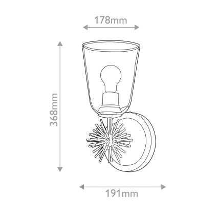 Quoizel - Stensko svetilo STARING 1xE27/40W/230V bakreno