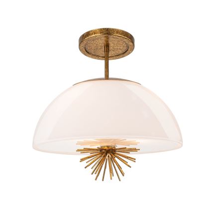 Quoizel - Lestenec na drogu STARING 3xE14/40W/230V pr. 45,7 cm zlata/patina/bela