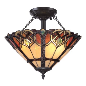 Quoizel - Stropna svetilka Tiffany CAMBRIDGE 2xE27/100W/230V