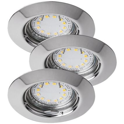 Rabalux - Komplet 3x LED vgradnih stropnih svetilk za kopalnico 1xGU10/3W/230V IP44