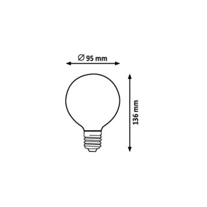 Rabalux - LED Žarnica G95 E27/7W/230V 4000K