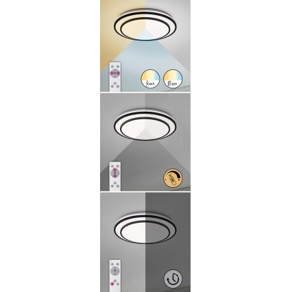 Rabalux - LED Zatemnitvena stropna svetilka LED/40W/230V 3000-6500K črna + Daljinski upravljalnik