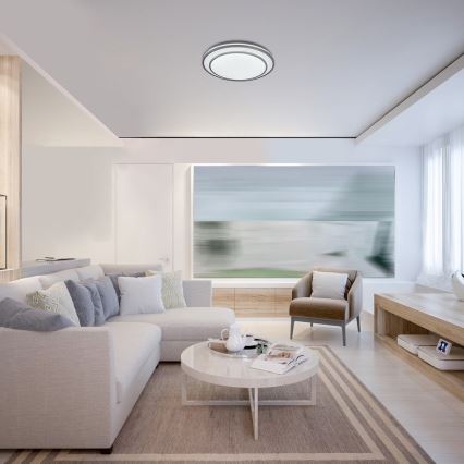 Rabalux - zatemnjevalna LED stropna svetilka LED/40W/230V 3000-6500K srebrna, premer 49 cm + daljinski upravljalnik