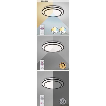 Rabalux - zatemnjevalna LED stropna svetilka LED/40W/230V 3000-6500K srebrna, premer 49 cm + daljinski upravljalnik
