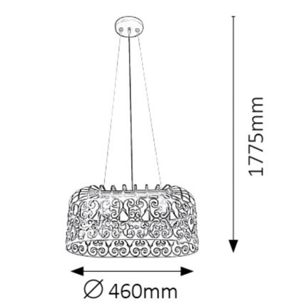 Rabalux - Lestenec 2xE27/60W/230V bel