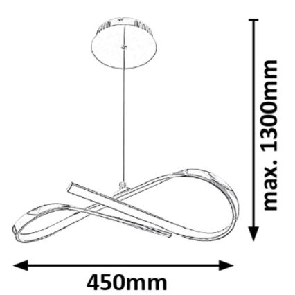 Rabalux - LED Lestenec na vrvici LED/20W/230V