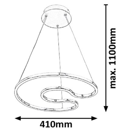 Rabalux - LED Lestenec na vrvici LED/30W/230V