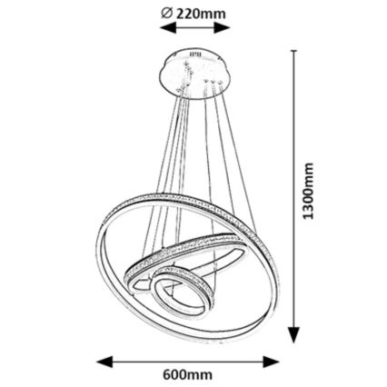 Rabalux - LED Lestenec na vrvici LED/75W/230V