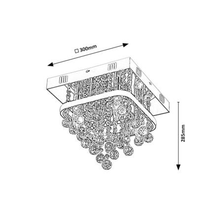 Rabalux - Kristalni nadgradni lestenec LED/23W/230V + 4xE14/40W