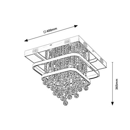 Rabalux - Kristalni nadgradni lestenec LED/36W/230V + 4xE14/40W