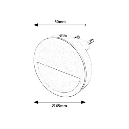 Rabalux - LED Nočna lučka s senzorjem mraka LED/0,5W/230V 3000K pr. 65 mm