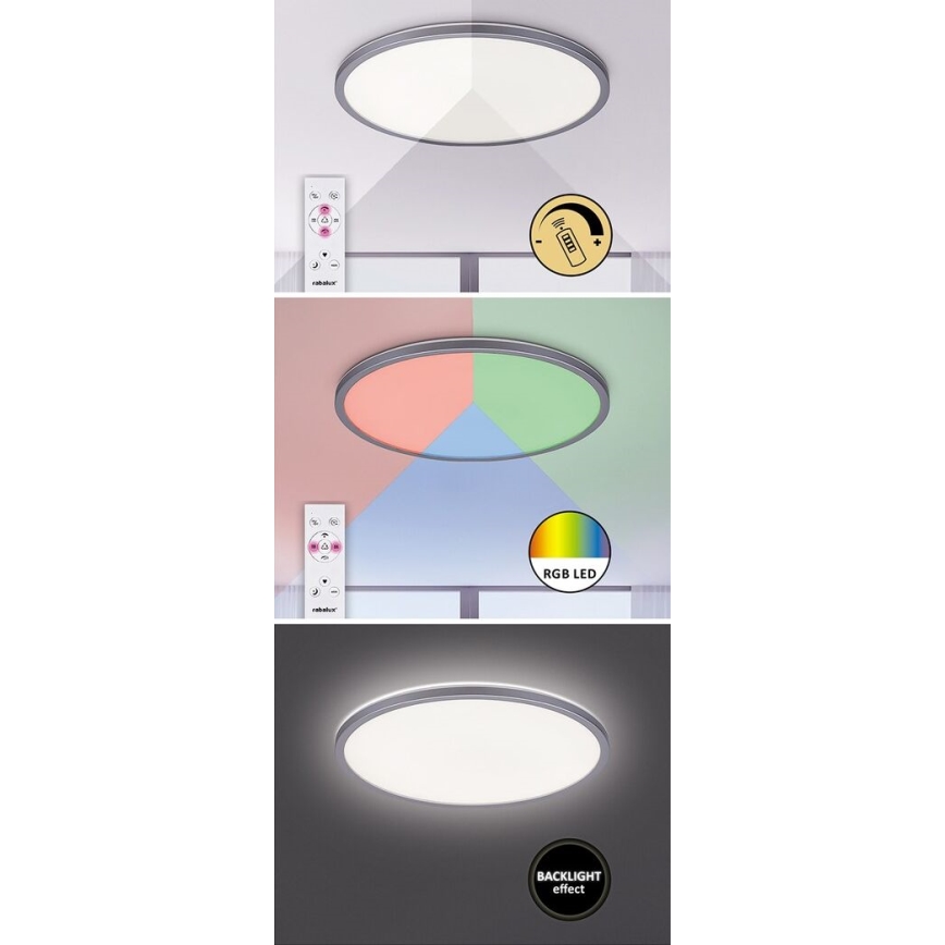 Rabalux - LED RGB Zatemnitvena stropna svetilka LED/22W/230V Wi-Fi Tuya + Daljinski upravljalnik