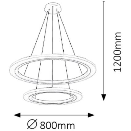 Rabalux 2429 - LED Lestenec ADRIENNE LED/62W/230V srebrni