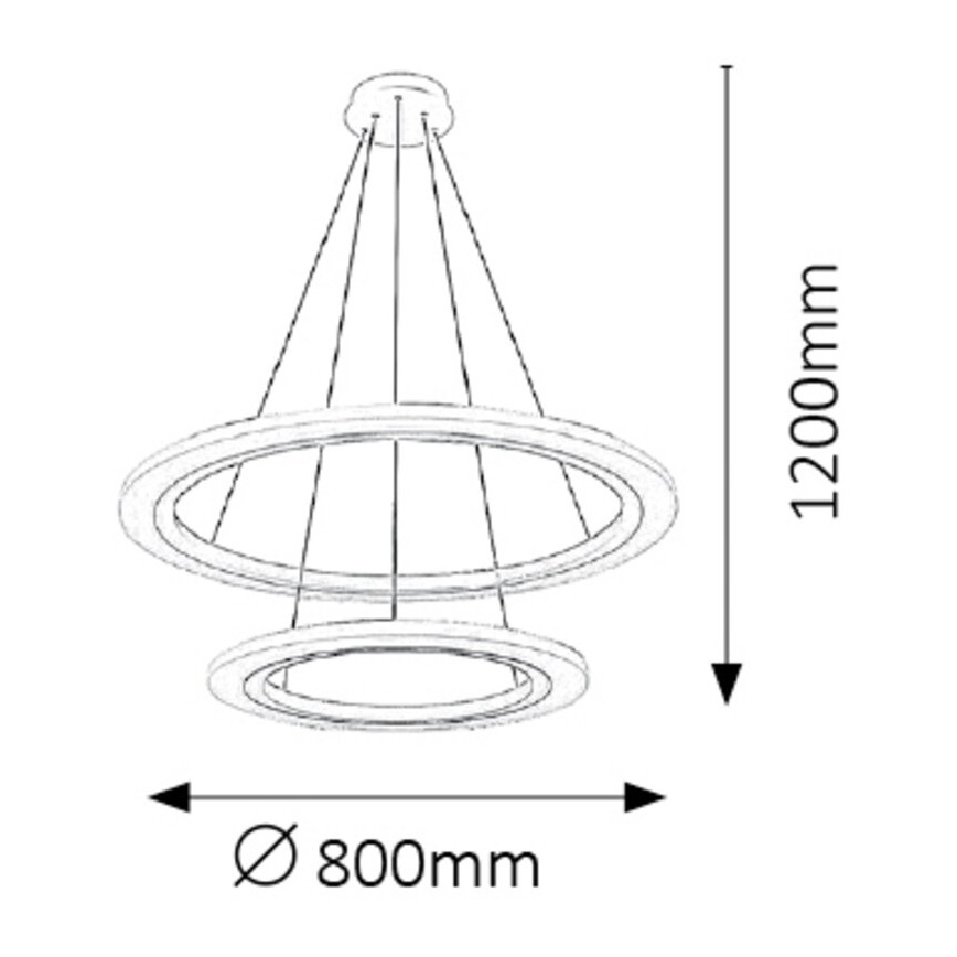 Rabalux 2429 - LED Lestenec ADRIENNE LED/62W/230V srebrni