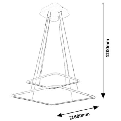 Rabalux - LED Lestenec LED/65W/230V bel