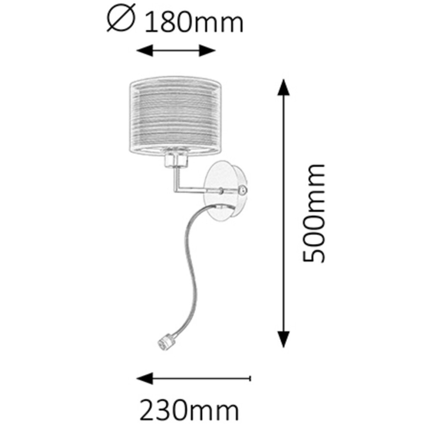 Rabalux - Stenska svetilka E27/60W + LED/1W