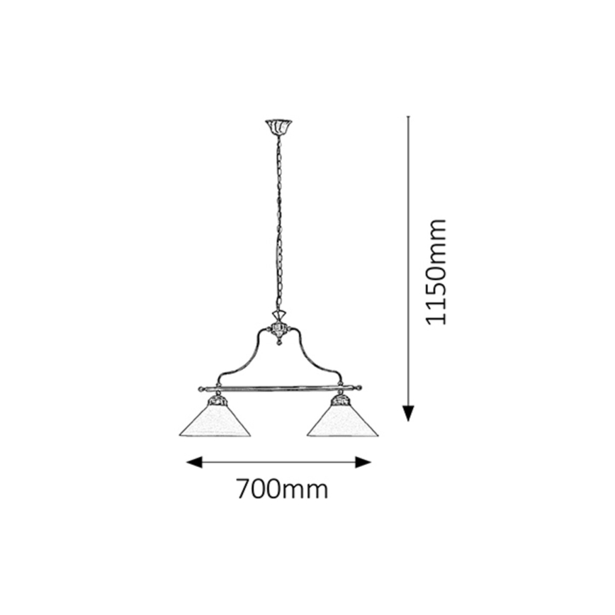 Rabalux 2707 - Lestenec na verigi MARIAN 2xE27/60W/230V