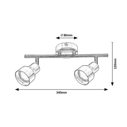 Rabalux - Reflektor 2xGU10/50W/230V