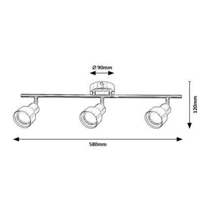 Rabalux - Reflektor 3xGU10/50W/230V