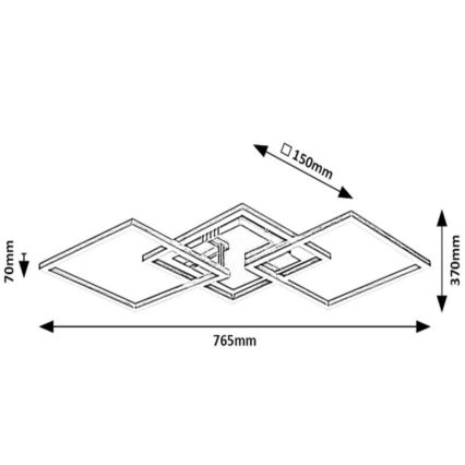 Rabalux - LED Lestenec LED/43W/230V sijajni krom