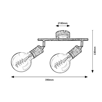 Rabalux - Reflektor 2xE27/25W/230V