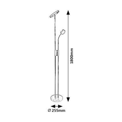 Rabalux - LED Zatemnitvena talna svetilka LED/18,5W/230V + LED/4,5W mat krom