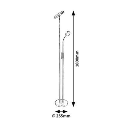 Rabalux - LED Zatemnitvena talna svetilka LED/18,5W/230V + LED/4,5W črna